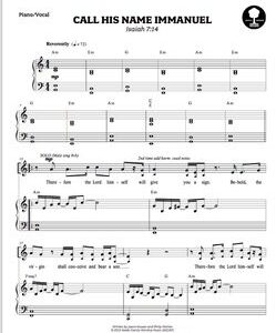Call His Name Immanuel Sheet Music