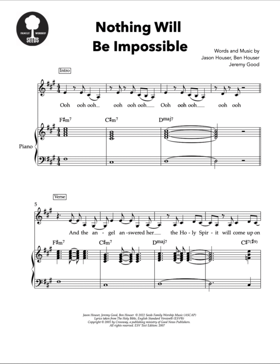 Nothing Will Be Impossible Sheet Music