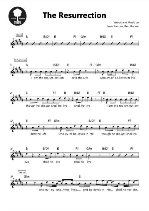 The Resurrection (John 11:25-27) Piano Sheet Music