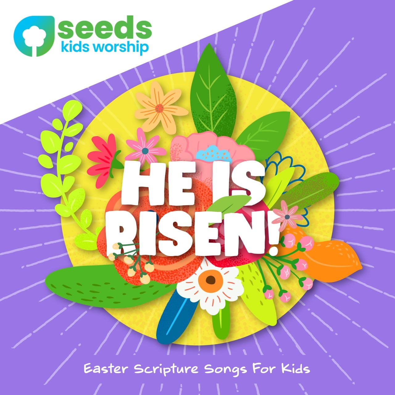 He Is Risen! | Easter Scripture Songs for Kids Album Cover Art Product Image